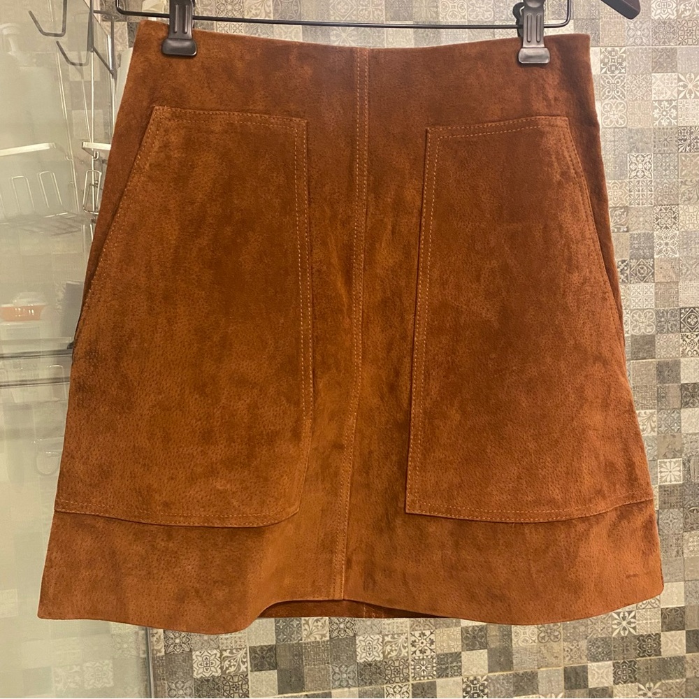 Simons Warm Brown Suede Mini Skirt